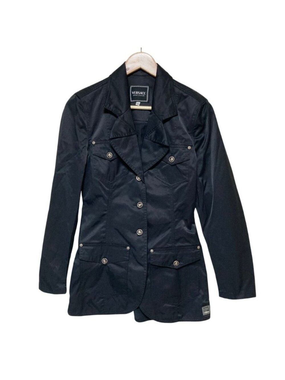 Versace Jeans Coutur Couture Medusa Button Safari Jacket Black Autumn Winter XS
